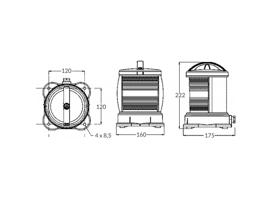 FANALE NERO A LUCE VERDE