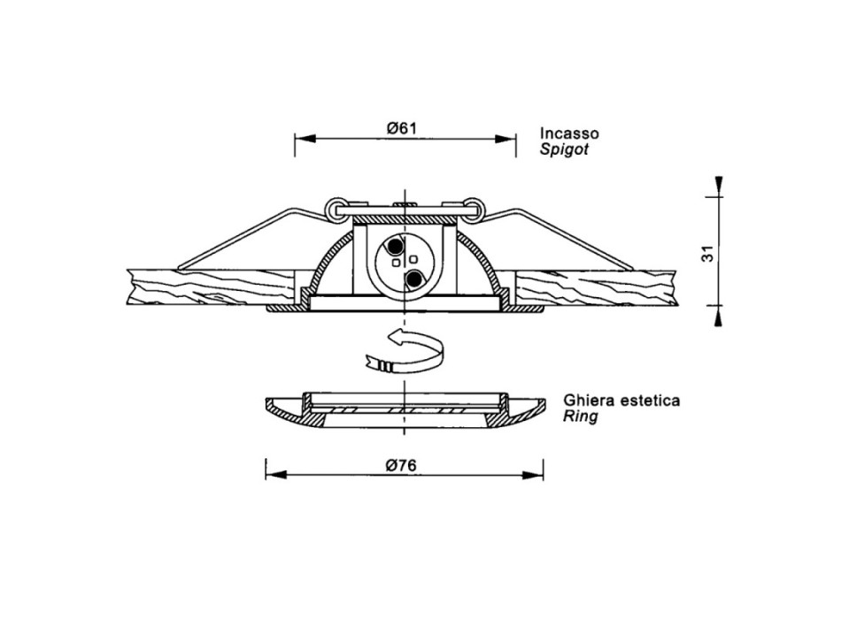 FARETTO IN OTTONE CROMATO