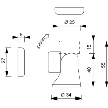 FERMA PORTA MAGNETICO OTTONE CROMATO