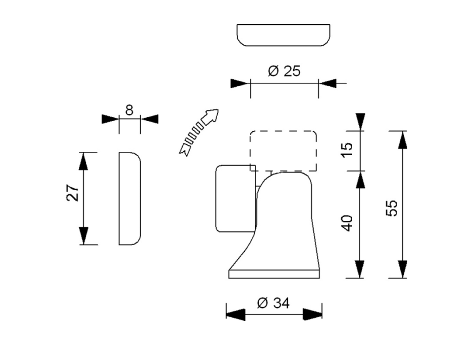 FERMA PORTA MAGNETICO OTTONE CROMATO