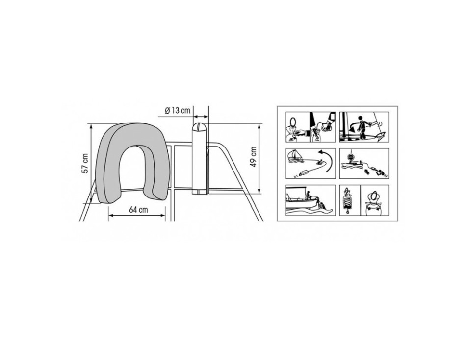FERRO DI CAVALLO GONFIABILE CON LUCE AD ATTIVAZIONE CON ACQUA DI MARE
