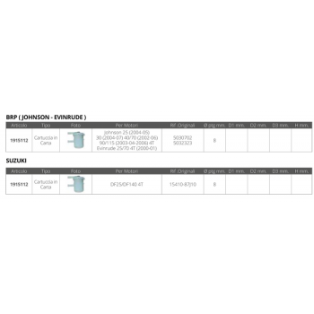 FILTRO CARBURANTE Ø MM.8