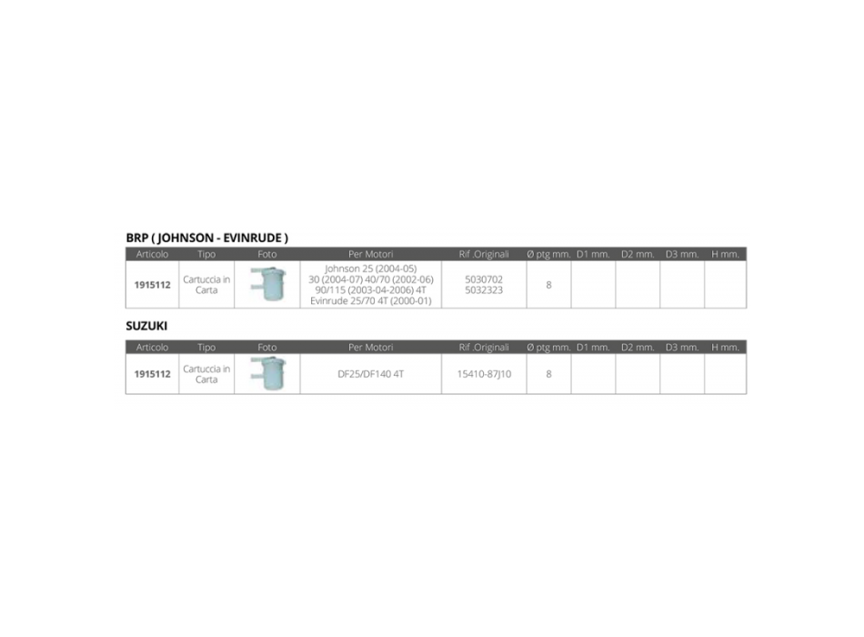 FILTRO CARBURANTE Ø MM.8