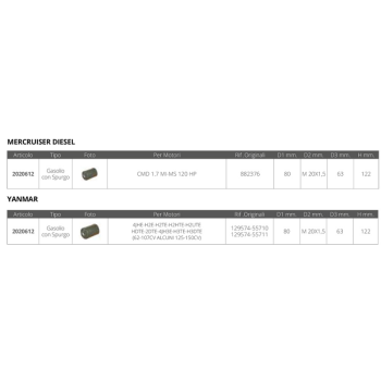 FILTRO GASOLIO MERCRUISER YANMAR