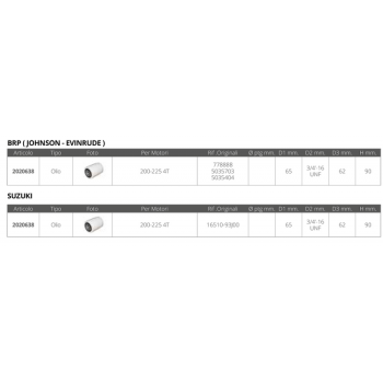FILTRO OLIO 200-225 HP 4T