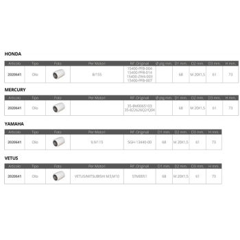 FILTRO OLIO 8/155 HP