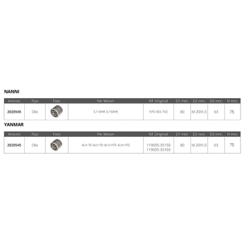 FILTRO OLIO MERCRUISER YANMAR