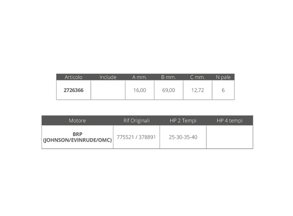 GIRANTE EVINRUDE 2T 25,30,35,40HP