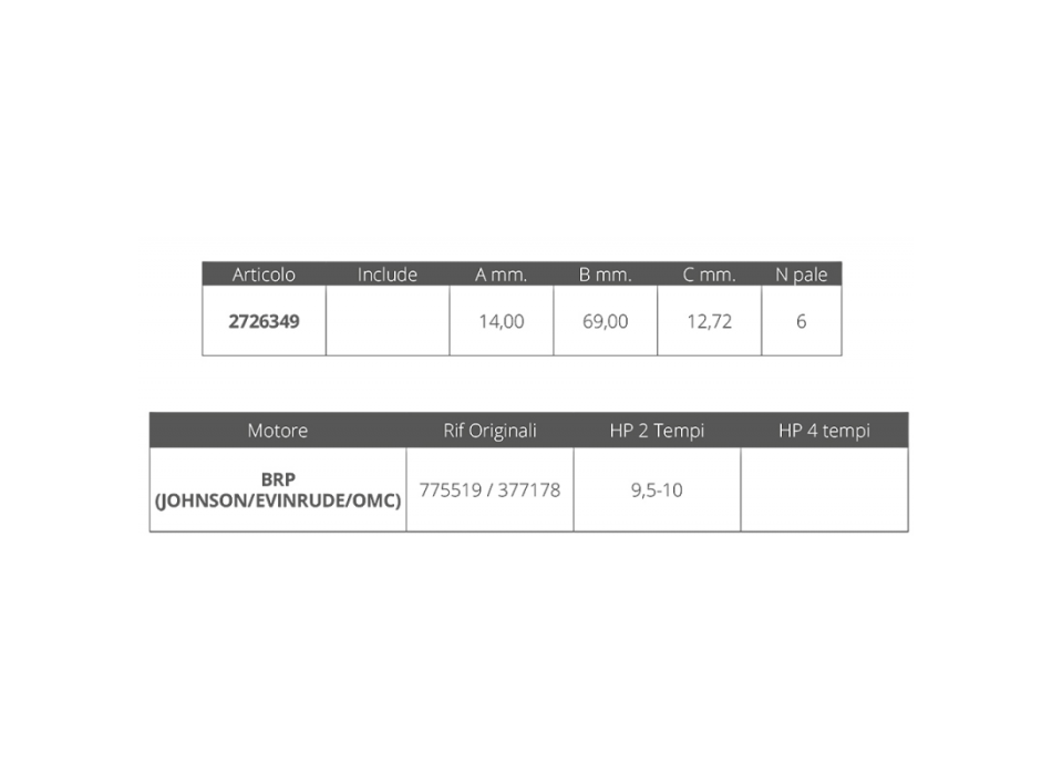 GIRANTE EVINRUDE 2T 9.5-10HP