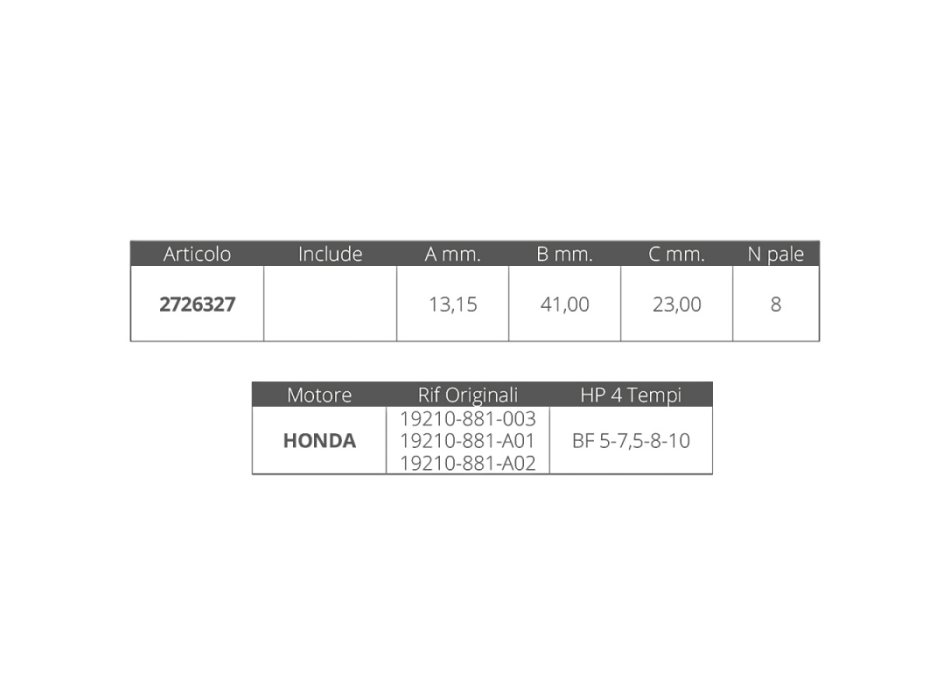 GIRANTE HONDA 4T 5-7,5-8-10 HP