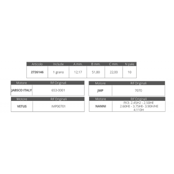 GIRANTE JABSCO 18653 VETUS K3/3D/4