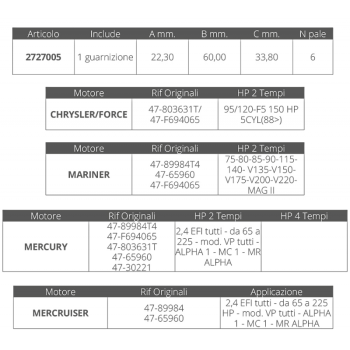 GIRANTE MARINER/MERCRUISER/MERCURY