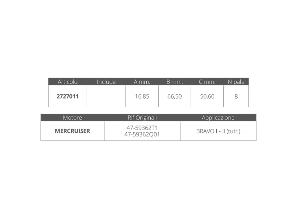 GIRANTE MERCRUISER BRAVO I-II