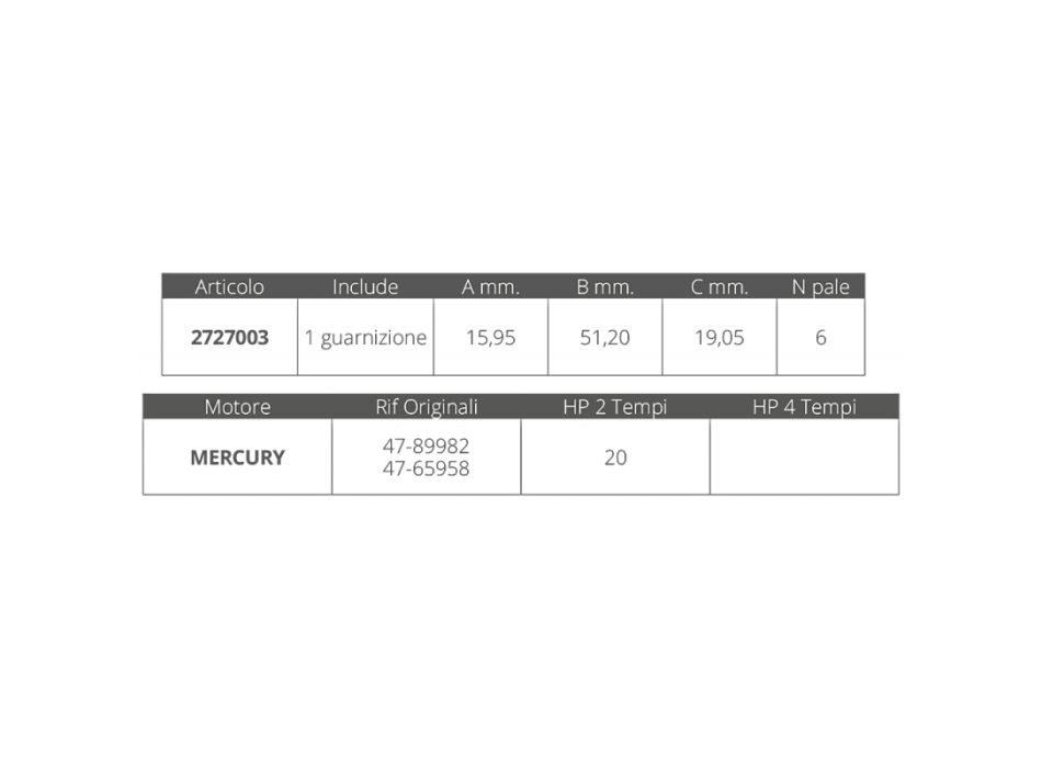 GIRANTE MERCURY 2T 20 HP