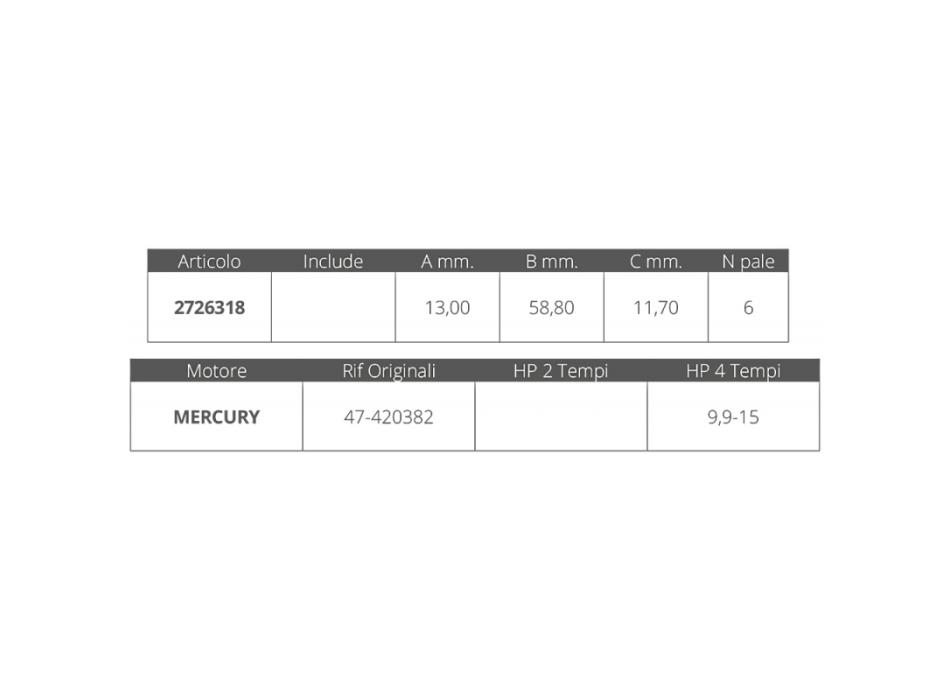 GIRANTE MERCURY 4T 9,9-15 HP