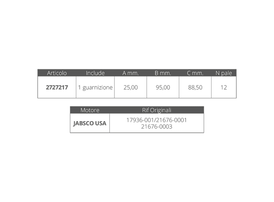 GIRANTE ORIGINALE JABSCO 17936-001/21676-0001/21676-0003