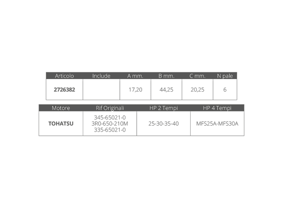 GIRANTE TOHATSU 2T 25-30 HP