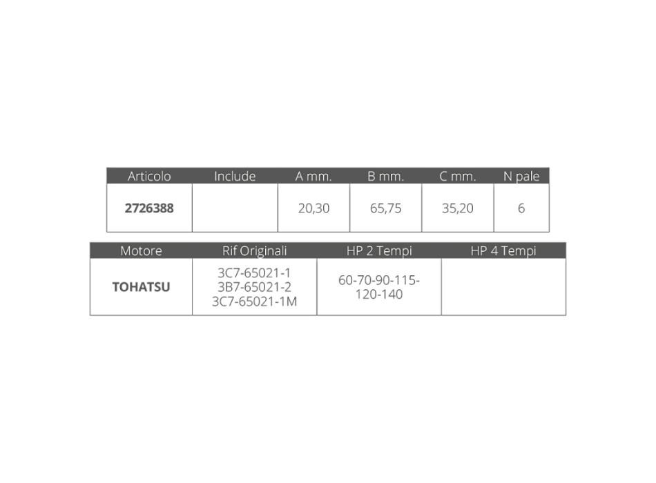 GIRANTE TOHATSU 2T 70-90-120-140 HP