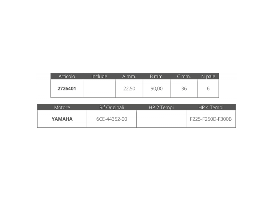 GIRANTE YAMAHA RIF.OR.6CE-44352-00