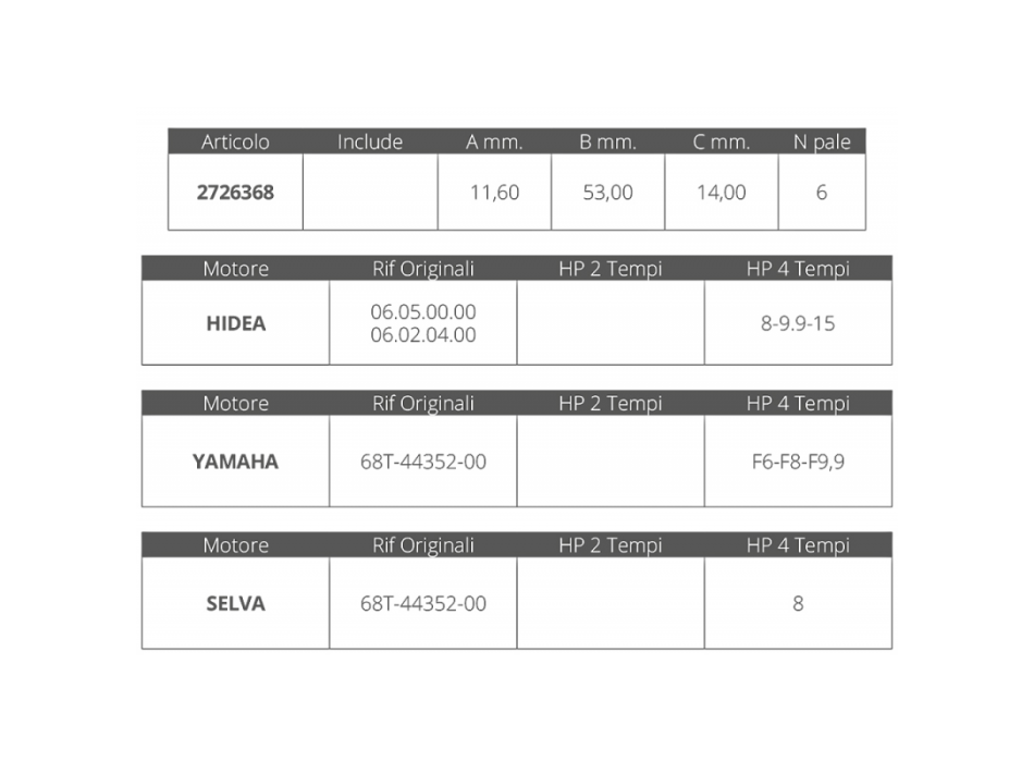 GIRANTE YAMAHA/SELVA 4T 6-8 HP