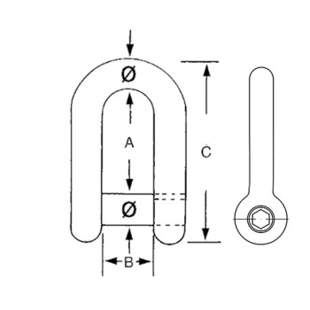 GRILLO INOX PERNO INCASSATO Ø MM.8