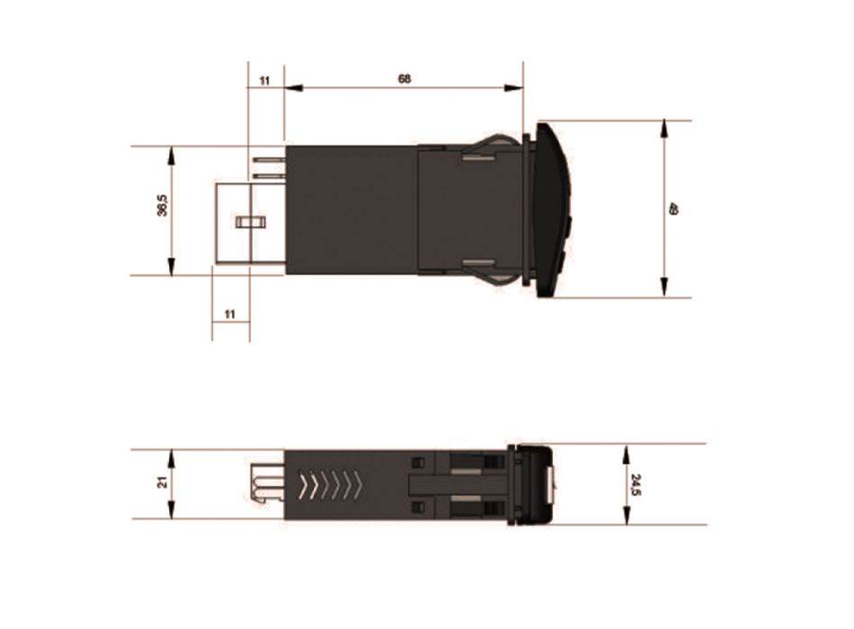 INTERRUTTORE PER 2 TERGICRISTALLI