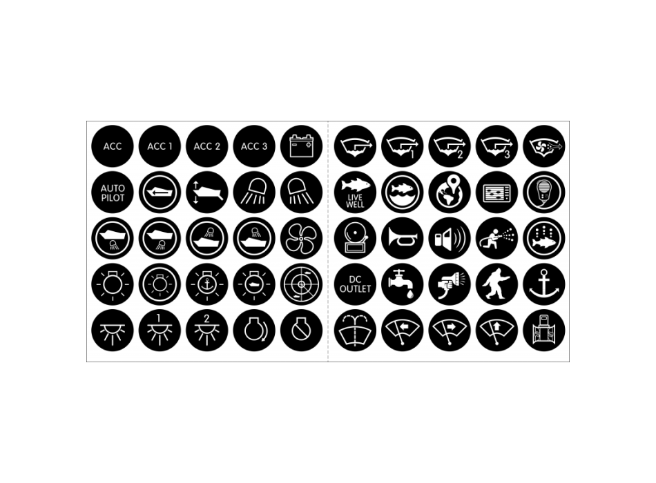 KIT 50 ETICHETTE PER INTERRUTTORI