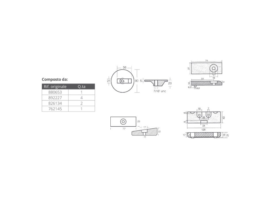 KIT ANODI IN ALLUMINIO