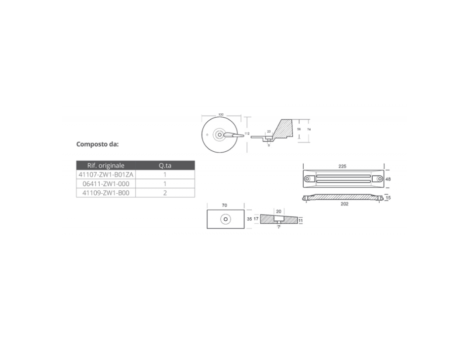 KIT ANODI IN ALLUMINIO