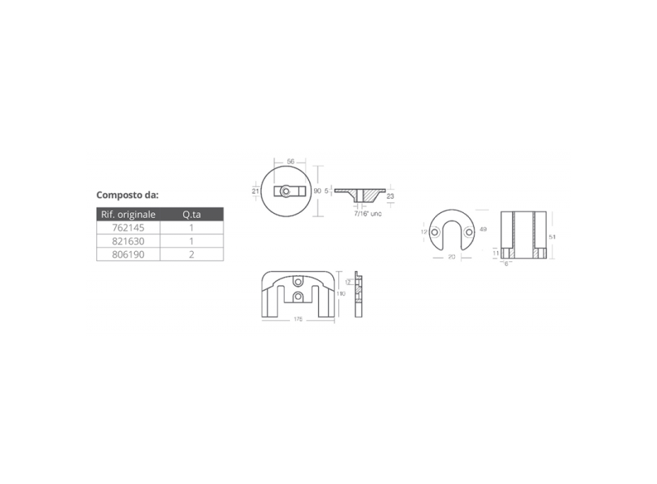 KIT ANODI IN ALLUMINIO
