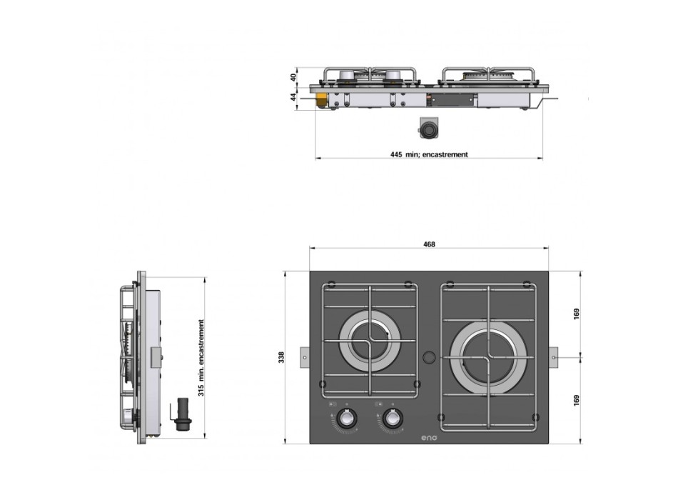 KIT FLANGIA MASTERGLASS 2 FUOCHI