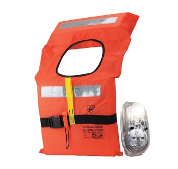 KIT PER 4 PERSONE GIUBBETTO 150N/LUCI SOLAS