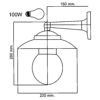 LAMPADA A PARETE MAX 100W