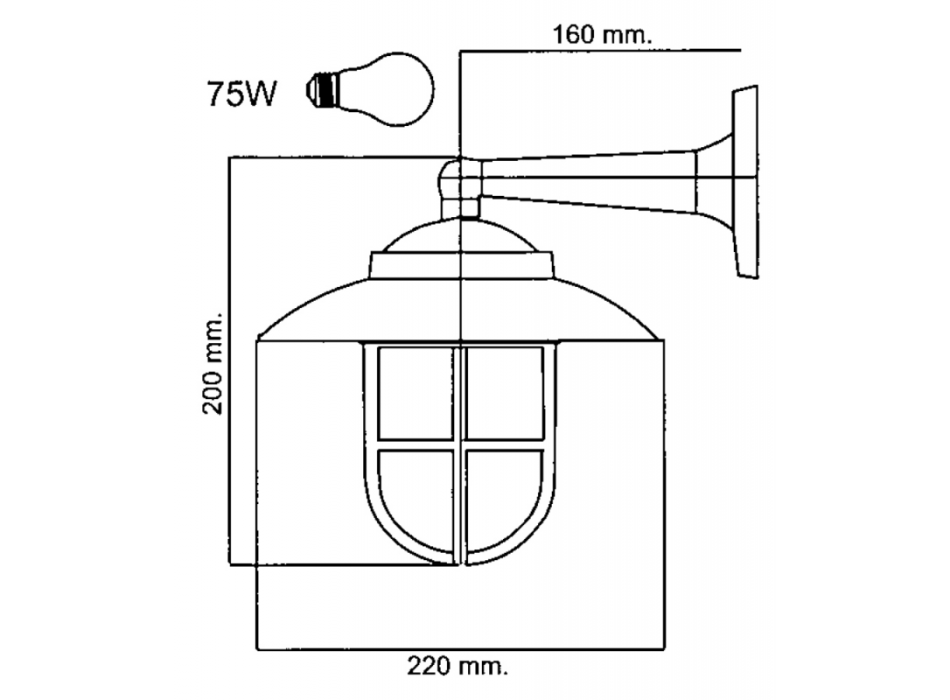 LAMPADA CON GABBIETTA MAX 100W