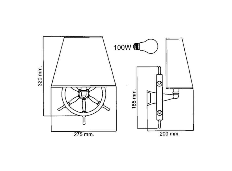 LAMPADA CON TIMONE MAX 100W
