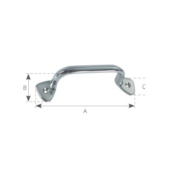 MANIGLIA OTTONE CROMATO MM.165