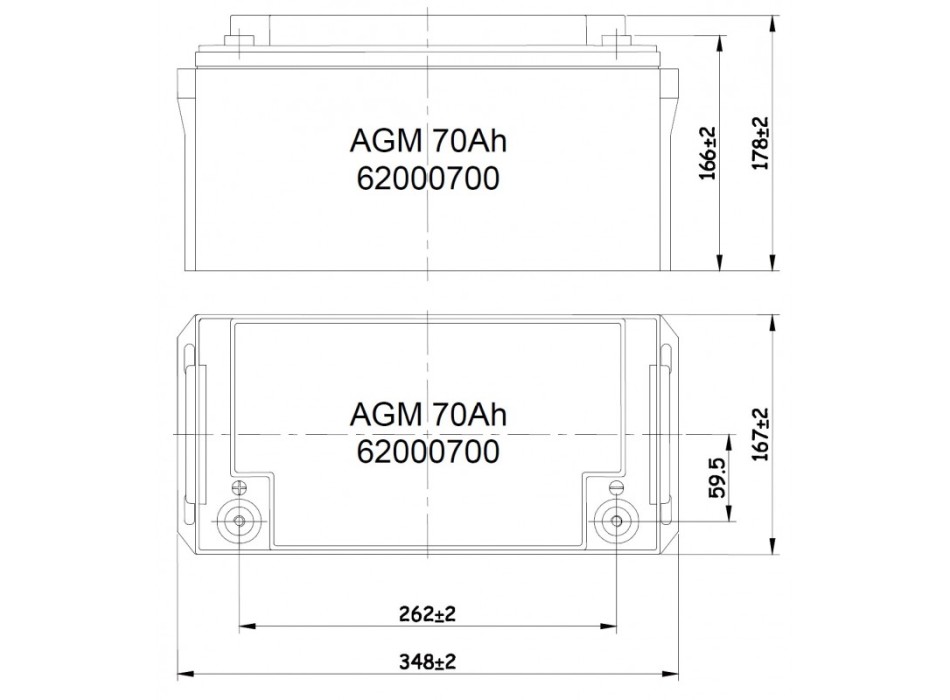 Mastervolt AGM Battery 12/55Ah