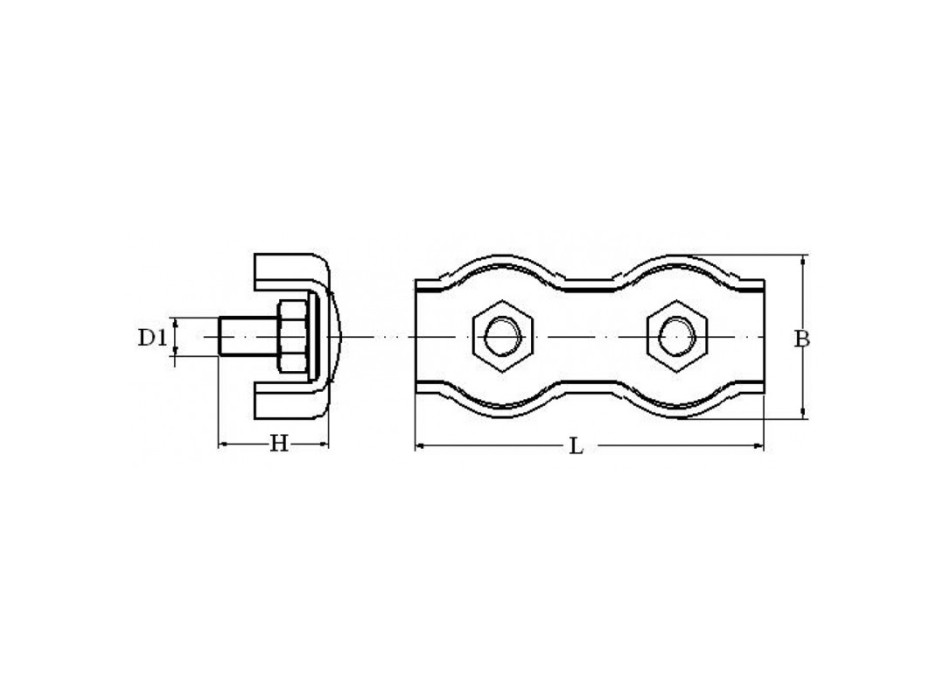 MORSETTO DOPPIO INOX 316 Ø MM.3