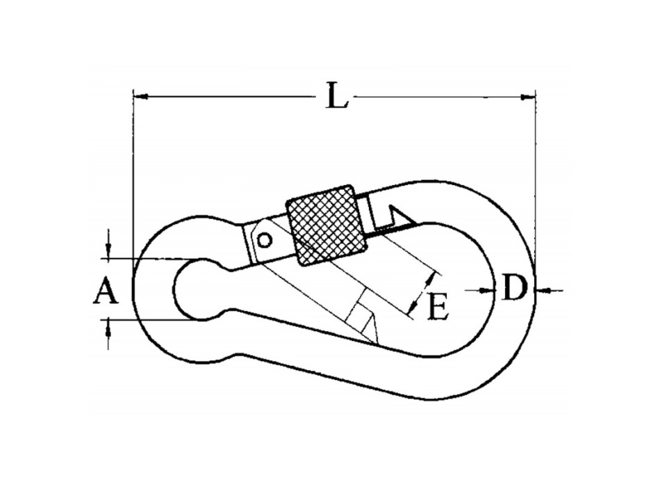MOSCHETTONE INOX A VITE Ø MM.5X50