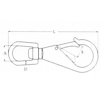 MOSCHETTONE INOX CON OCCHIO GIREVOLE MM.85