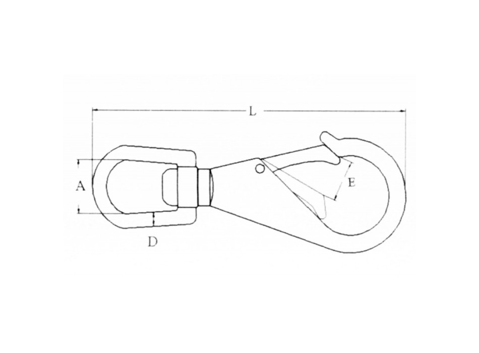 MOSCHETTONE INOX CON OCCHIO GIREVOLE MM.85