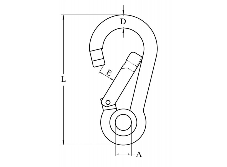 MOSCHETTONE INOX CON OCCHIO Ø MM.11X120