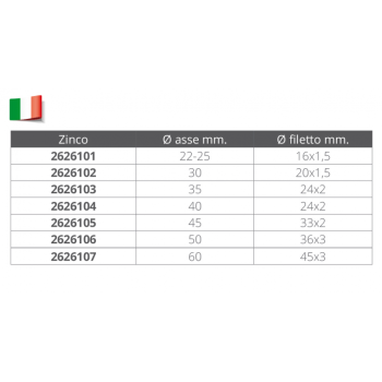 OGIVA IN ZINCO PER ASSE Ø MM.40