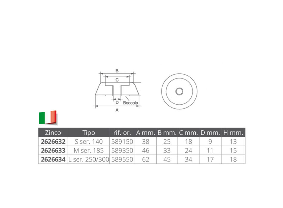 OGIVA IN ZINCO RIF.OR.589150