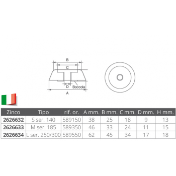 OGIVA IN ZINCO RIF.OR.589350