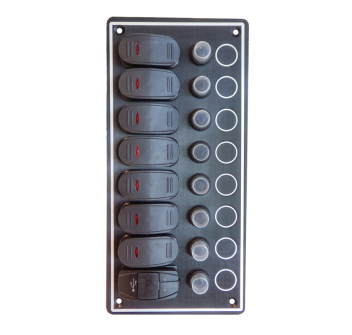 PANNELLO A 7 INTERRUTTORI CON USB