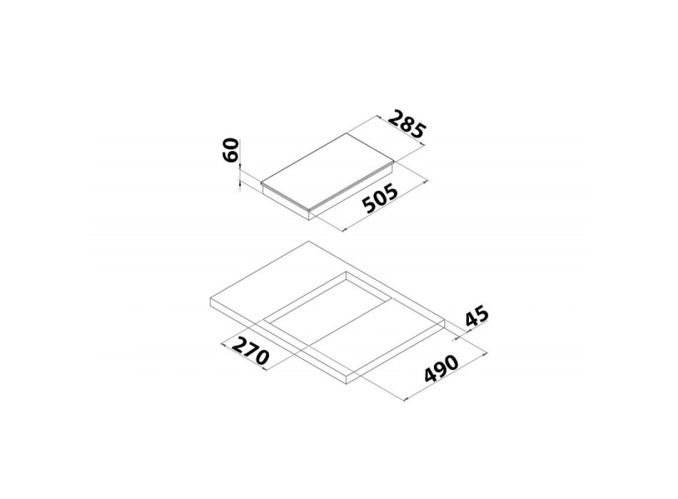 PIANO COTTURA A DUE PIASTRE RADIANTI