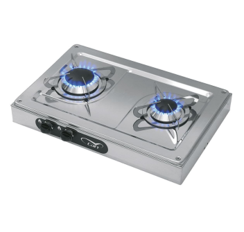 PIANO COTTURA INOX A 2 FUOCHI