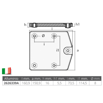 PIASTRA IN ALLUMINIO