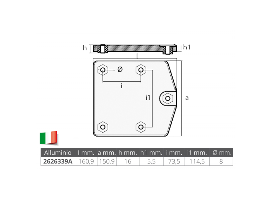 PIASTRA IN ALLUMINIO